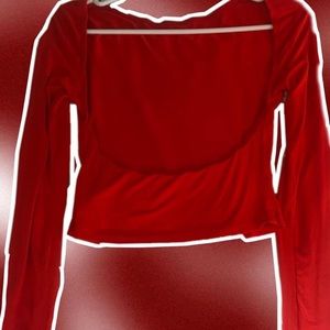red backless long sleeve 💋